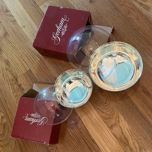 2 Gorham silver plated Paul Revere bowls with liners - 5” & 6 1/2”